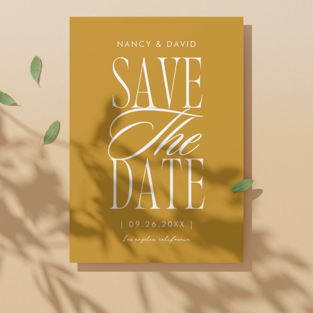 Reserve A Data Casamento Mostarda Roteiro Simples Minimalista  (Criador carregado)