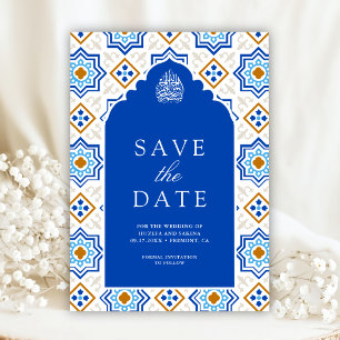 Reserve A Data Casamento Muçulmano Mosaico Persa Azul Azure