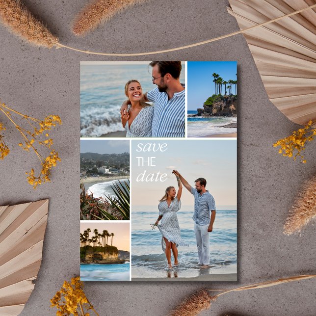 Reserve A Data Casamento na Costa da Califórnia Salve a Data (California Coast Beach Wedding Save the Date)