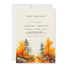 Casamento na floresta em cores de outono