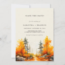 Reserve A Data Casamento na floresta em cores de outono