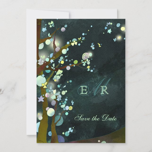 Reserve A Data Casamento na floresta Salve a data (Frente)