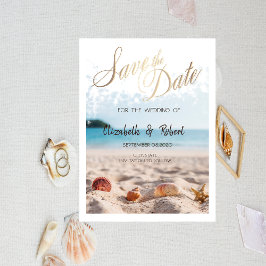 Reserve A Data Casamento na Praia, Areia, Conchas Marinhas Salve 