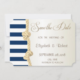 Reserve A Data Casamento na Praia, Corda Azul-Marinho, Listras Sa
