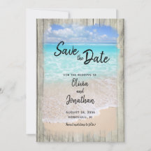 Casamento na Praia de Madeira Rústica Oceano Azul 
