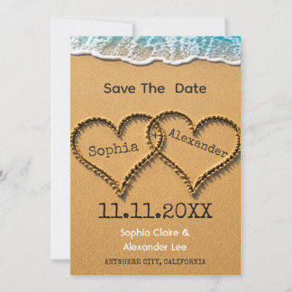 Reserve A Data Casamento na Praia Hearts in the Sand Save The Dat