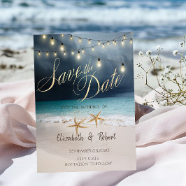 Reserve A Data Casamento na Praia, Luzes de Cordão de Estrela do 