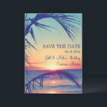 Reserve A Data Casamento na Praia Tropical México Salve a Data<br><div class="desc">Salve as datas perfeitas para o seu casamento de destino na praia do México. Pode ser usado para qualquer localização de praia de sua escolha, alterando o texto. Use o modelo para adicionar seus detalhes na frente e no verso do cartão. Envie por correio para familiares e amigos pedindo que...</div>