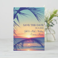 Casamento na Praia Tropical México Salve a Data