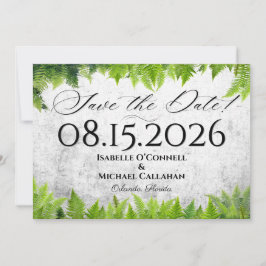 Reserve A Data Casamento Natural Elegante Folha de Samambaia Româ