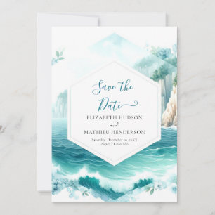 Reserve A Data Casamento Náutico Adorável Editável