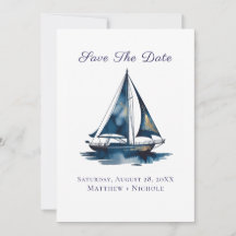 Casamento Náutico de Barco à Vela Azul Marinho e D