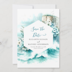 Reserve A Data Casamento Náutico de Cliff Typografia