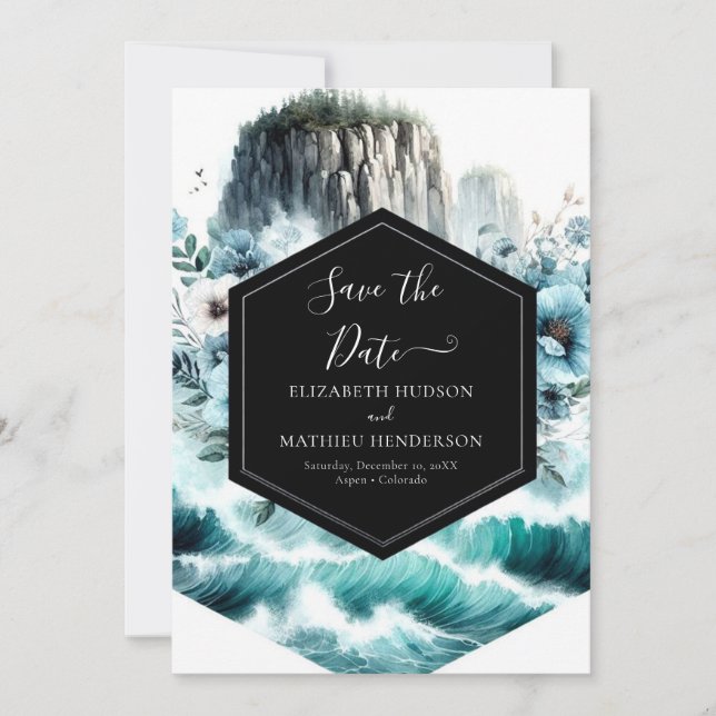 Reserve A Data Casamento Náutico do Cliff Azul (Frente)