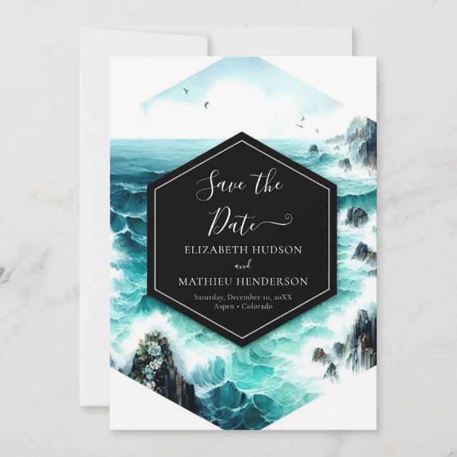 Reserve A Data Casamento Náutico do Cliff Ocean (Frente)