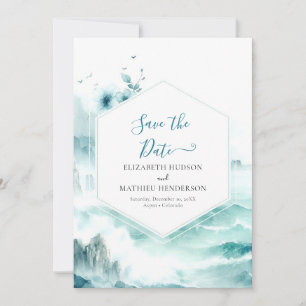 Reserve A Data Casamento Náutico Imprimível por Aquarela