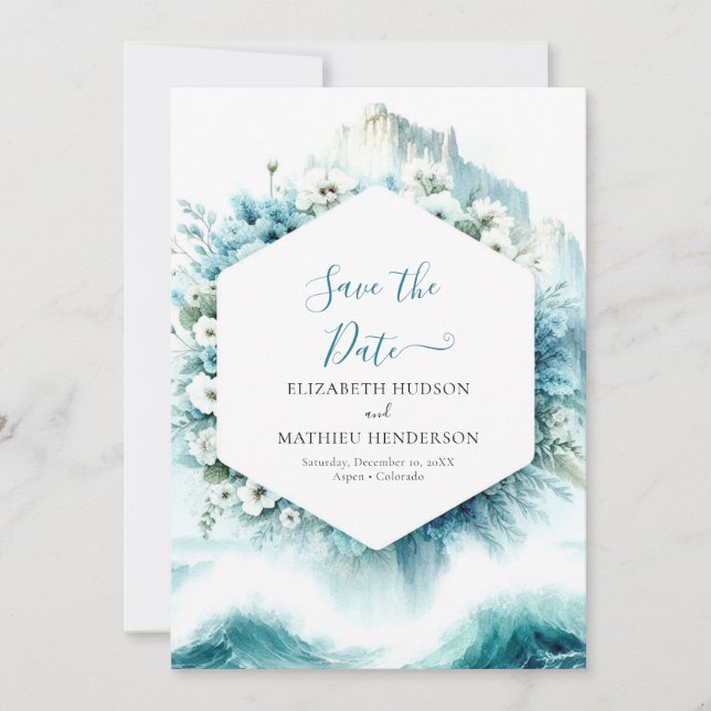 Reserve A Data Casamento Náutico por Ondas Whimsical (Frente)