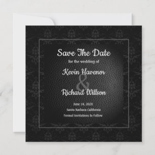 Reserve A Data Casamento Negro Clássico Salvar a Data
