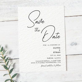 Reserve A Data Casamento Negro e Branco minimalista moderno