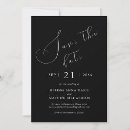 Reserve A Data Casamento Negro Moderno Chic