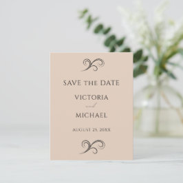 Reserve A Data Casamento Neutral Beige Minimalista
