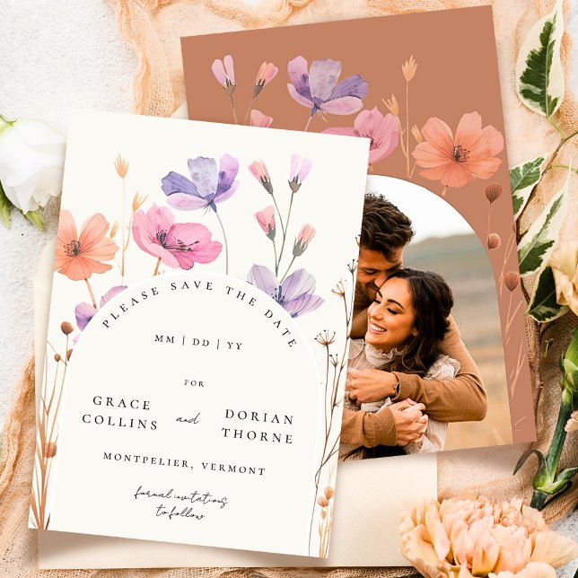 Reserve A Data Casamento Neutral Russo Simples Mocha Mousse (Criador carregado)