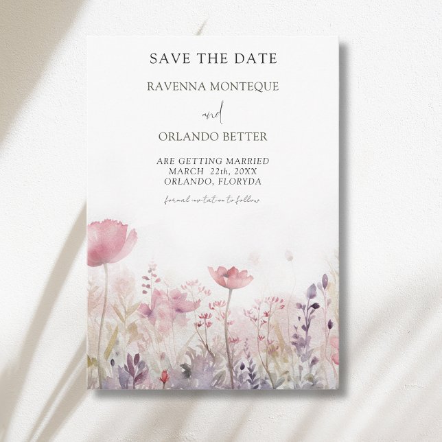 Reserve A Data Casamento no Campo de Flores Silvestres Rústico e  (Criador carregado)