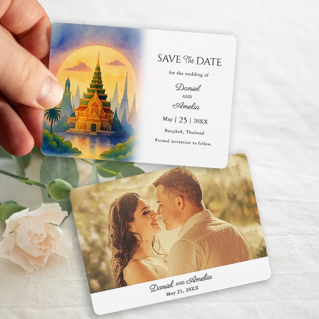 Reserve A Data Casamento no Destino Bangkok Tailândia Salve a Dat (Bangkok  Destination Wedding Save the Date)