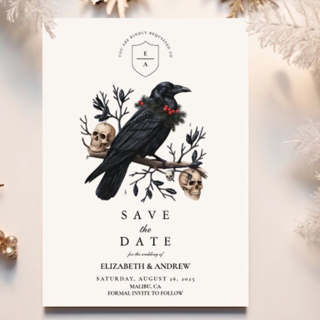 Reserve A Data Casamento no inverno Gótico Raven (Criador carregado)