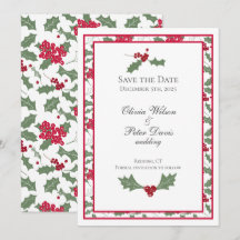 Casamento no inverno Holly Salve A Placa Date