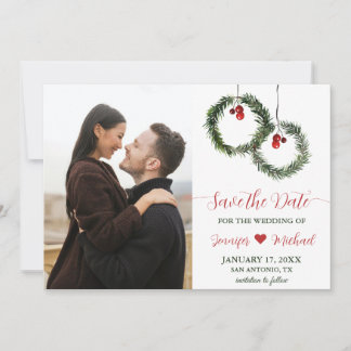 Reserve A Data Casamento no inverno Pine Wreath Holly Berries Fot