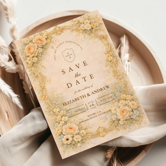 Reserve A Data Casamento no Jardim Barroco Romântico (Criador carregado)