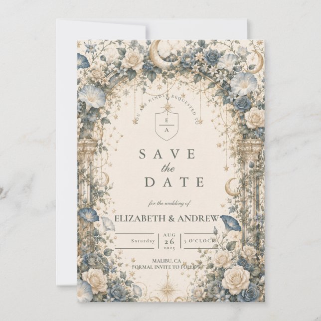 Reserve A Data Casamento no Jardim Celestial Etéreo (Frente)