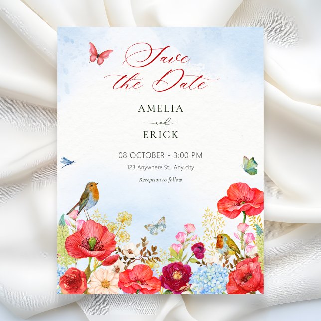 Reserve A Data Casamento no jardim floral (Criador carregado)