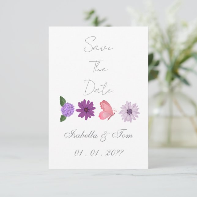 Reserve A Data Casamento no Jardim Romântico de Flores Silvestres (Em pé/Frente)