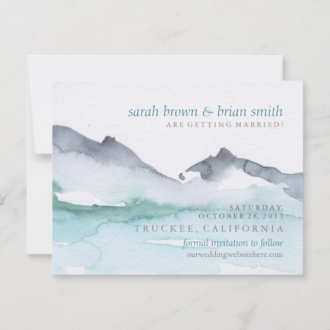 Reserve A Data Casamento no Lago na Montanha com Água-forte para  (Frente)