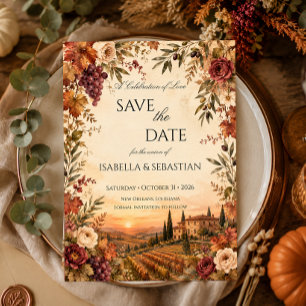 Reserve A Data Casamento no Vinhedo de Outono