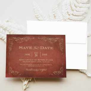 Reserve A Data Casamento no Vinhedo Rust Red Gold Grapevine
