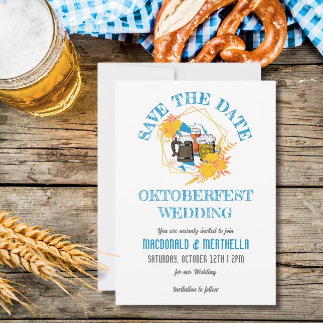 RESERVE A DATA CASAMENTO OKTOBERFEST (OKTOBERFEST WEDDING Save The Date. Stylish beer-themed wedding stationery. Matching gifts available.)