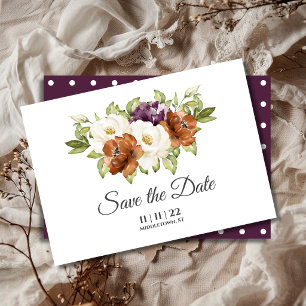 Reserve A Data Casamento outono De Bolinhas Floral Chic Salvar A