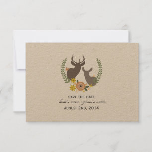 Reserve A Data Casamento outono Floral Deer Salve A Data