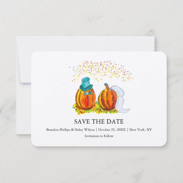 Reserve A Data Casamento outono Pumpkins (Frente)