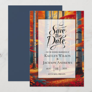 Reserve A Data Casamento outono Rustic Birch Tree