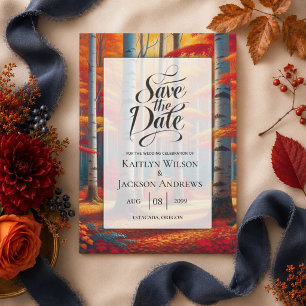 Reserve A Data Casamento outono Rustic Birch Tree