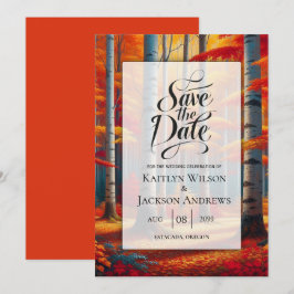 Reserve A Data Casamento outono Rustic Birch Tree