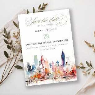 Reserve A Data Casamento Paisagem Aquarela Chicago Illinois