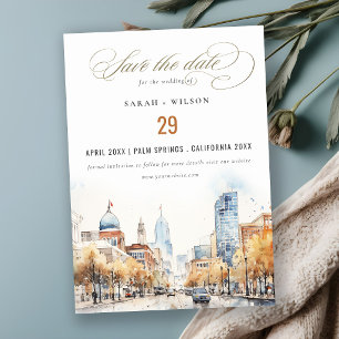 Reserve A Data Casamento Paisagem Aquarela de Indianapolis, India