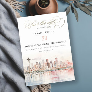 Reserve A Data Casamento Paisagem Aquarela em Seattle, Washington