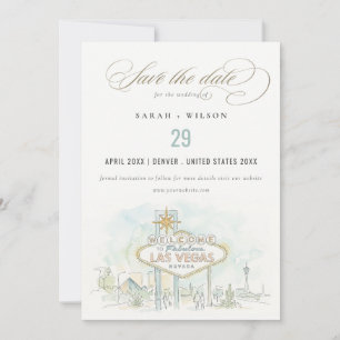 Reserve A Data Casamento Paisagem Aquarela Las Vegas Nevada