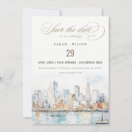 Reserve A Data Casamento Paisagem Aquarela São Francisco